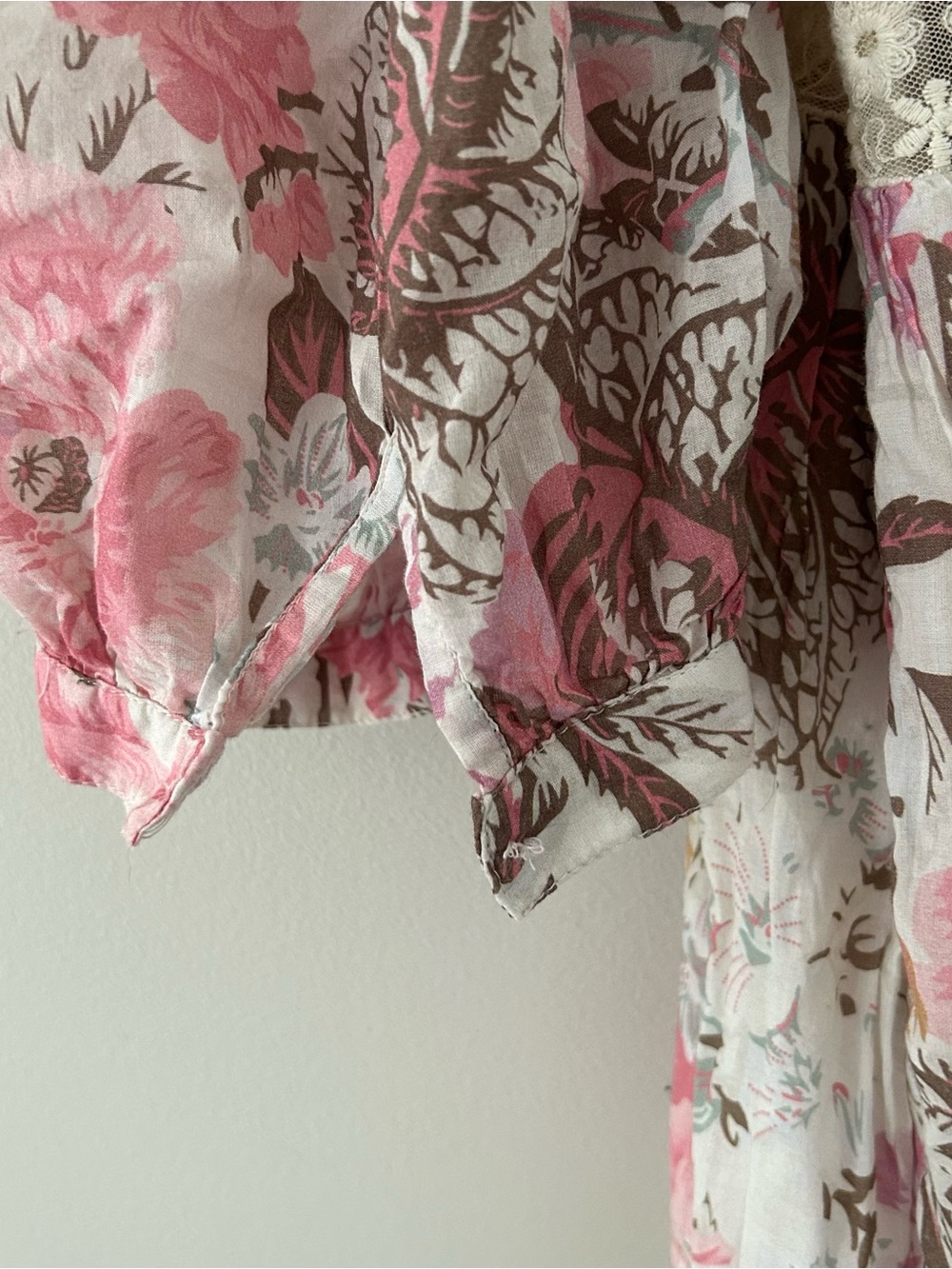 LoveShackFancy Rose and Cream Floral Tiered Maxi Dress - Picture 8 of 12